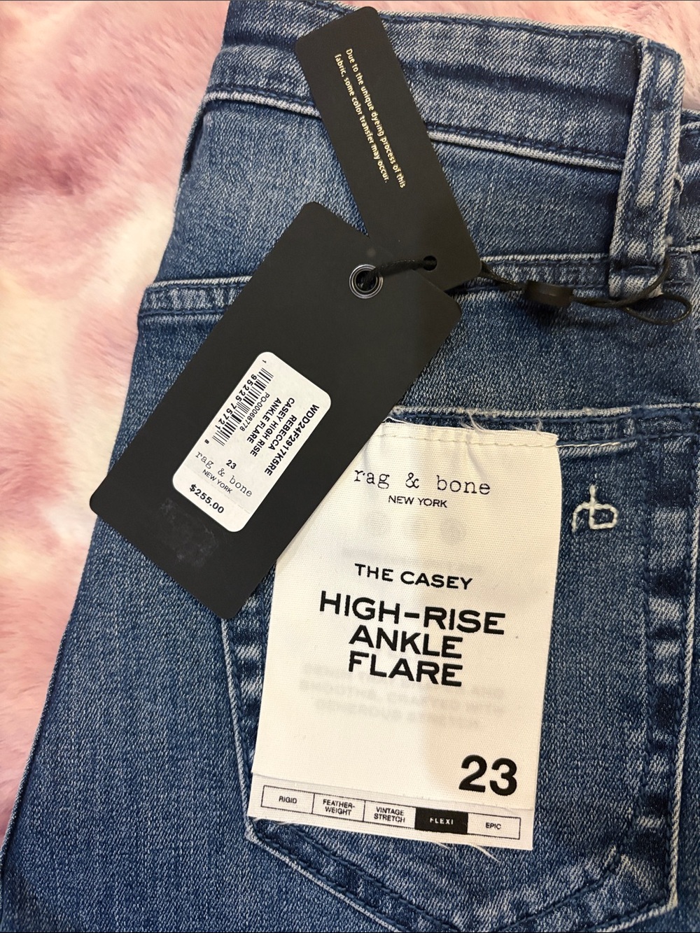rag & bone Dark Blue High-Rise Flare Jeans - Picture 3 of 7